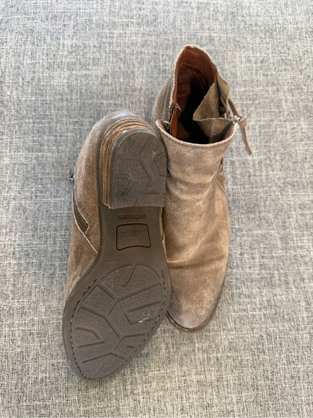 Carlos by Carlos Santana Taupe Suede Ankle Booties